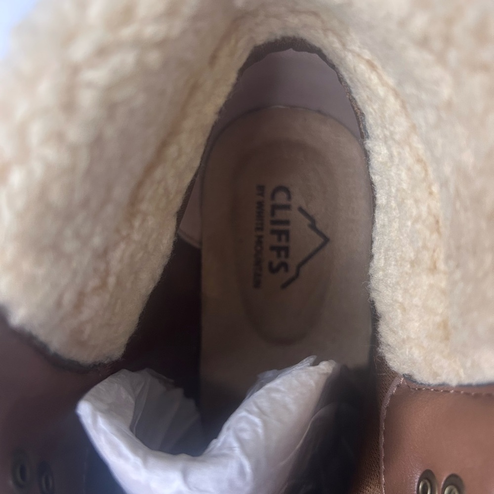 🥾Cliffs by WHITE MOUNTAIN NWT “Pathfield” Tan/Brown Lace-Up Ankle Boots/WIDE 🥾 - Picture 10 of 11